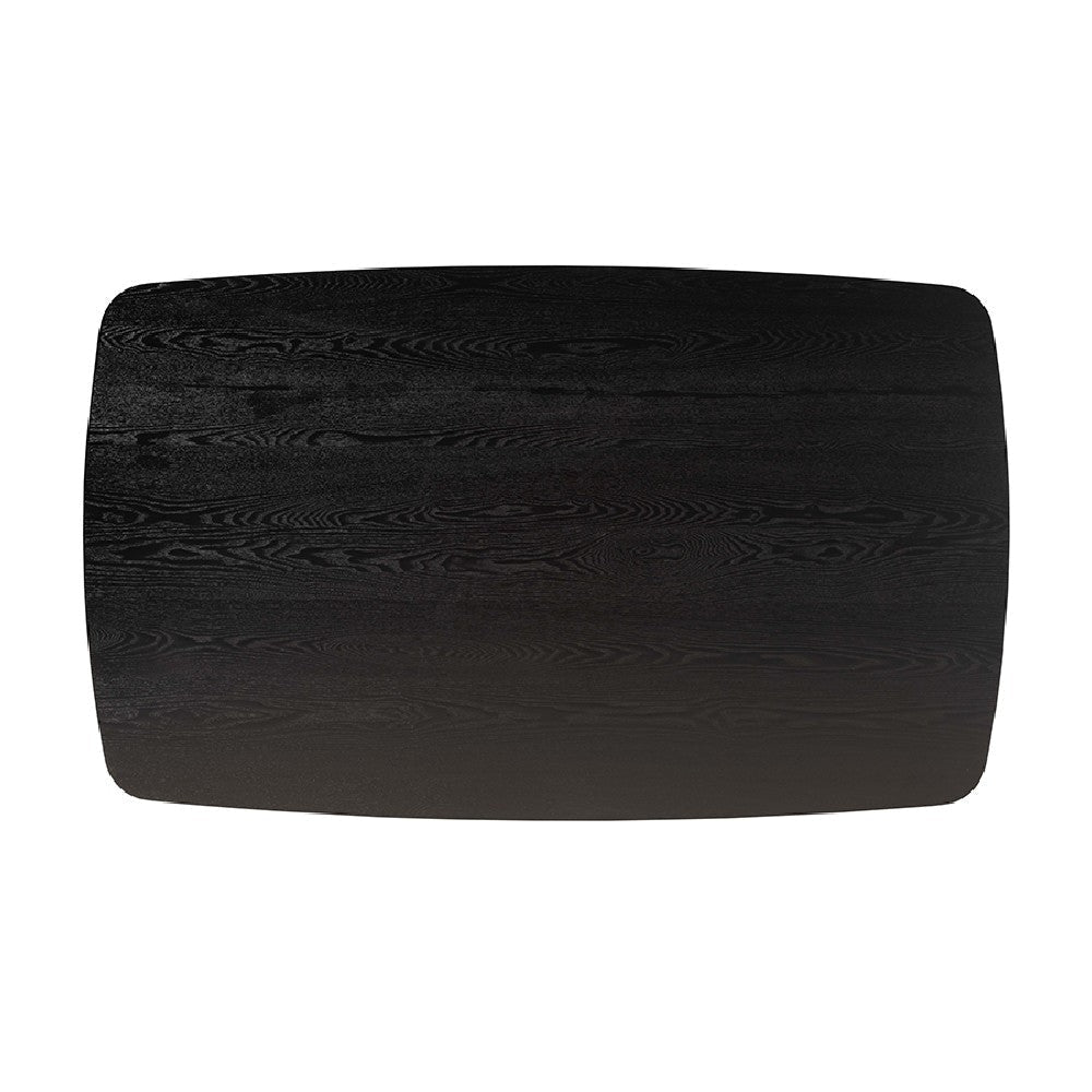 Baxton Studio Cyntia Modern Bohemian Black Finished Wood and Natural Rattan 5-Piece Dining Set WHI-KYG012C-Black-Natural-5PC-Dining-Set