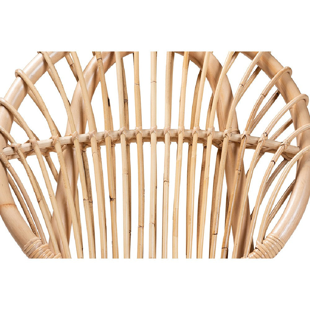 Baxton Studio Iris Modern Bohemian Natural Brown Rattan 5-Piece Dining Set WHI-KYG016C-Natural-5PC-Dining-Set