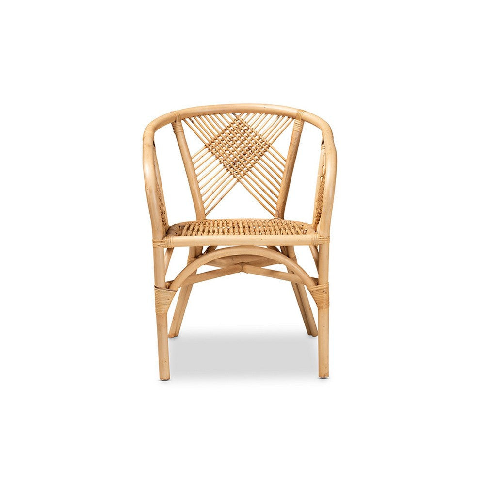 bali & pari Kagama Modern Bohemian Natural Brown Rattan Dining Chair WHI-Kagama-Rattan-DC