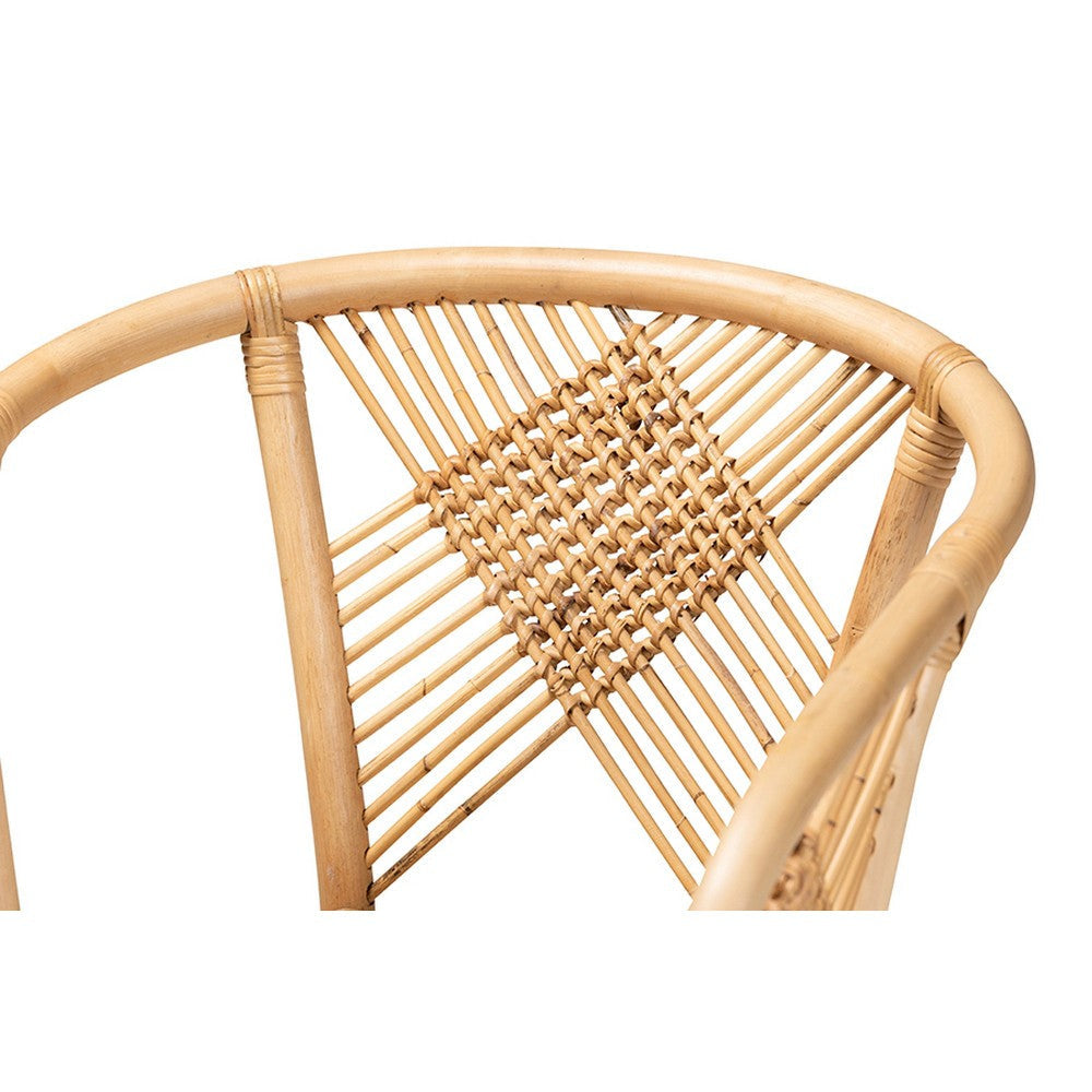 bali & pari Kagama Modern Bohemian Natural Brown Rattan Dining Chair WHI-Kagama-Rattan-DC