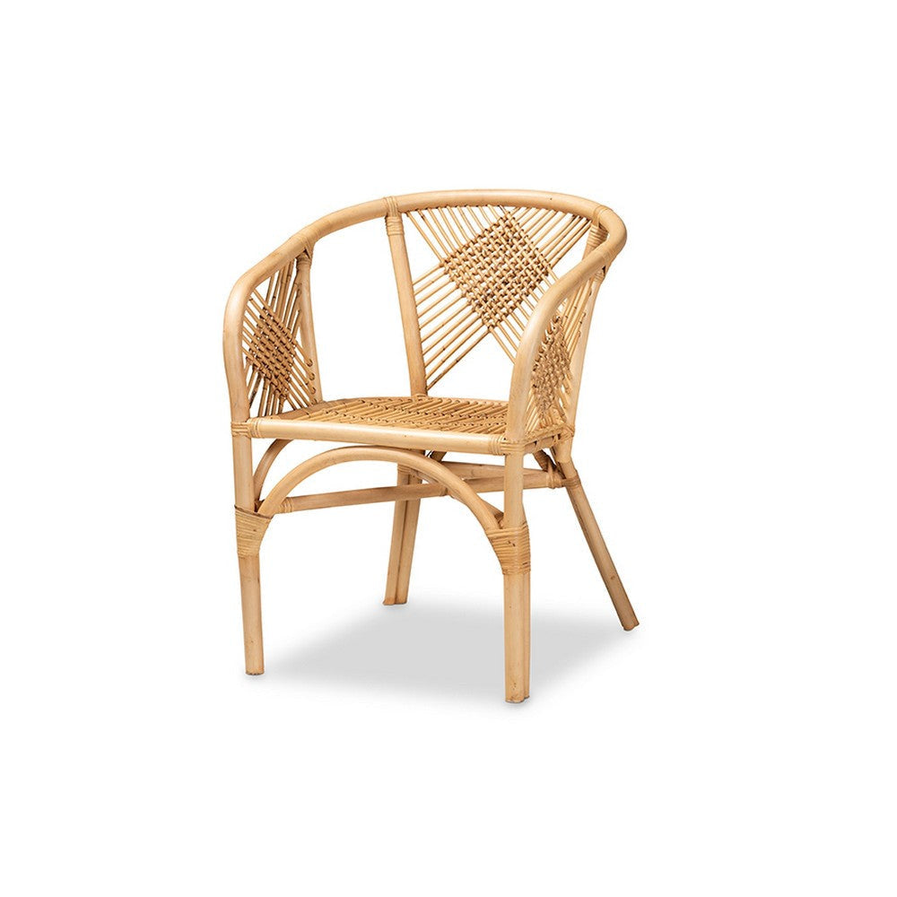 bali & pari Kagama Modern Bohemian Natural Brown Rattan Dining Chair WHI-Kagama-Rattan-DC