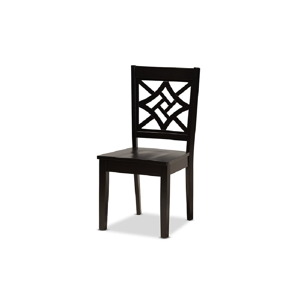 Baxton Studio Kaila Modern and Contemporary Dark Brown Finished Wood 5-Piece Dining Set