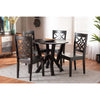 Baxton Studio Kaila Modern and Contemporary Dark Brown Finished Wood 5-Piece Dining Set
