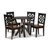 Baxton Studio Kaila Modern and Contemporary Two-Tone Dark Brown and Walnut Brown Finished Wood 5-Piece Dining Set