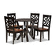 Baxton Studio Kaila Modern and Contemporary Two-Tone Dark Brown and Walnut Brown Finished Wood 5-Piece Dining Set