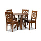 Baxton Studio Kaila Modern and Contemporary Walnut Brown Finished Wood 5-Piece Dining Set
