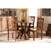 Baxton Studio Kaila Modern and Contemporary Walnut Brown Finished Wood 5-Piece Dining Set