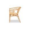 bali & pari Kaka Modern Bohemian Natural Brown Rattan Dining Chair WHI-Kaka-Rattan-DC