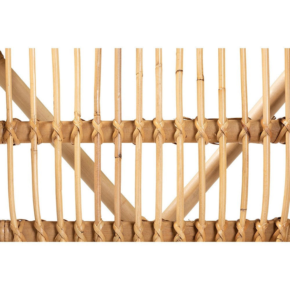 bali & pari Kaka Modern Bohemian Natural Brown Rattan Dining Chair WHI-Kaka-Rattan-DC