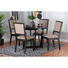 Baxton Studio Kala Modern Beige Fabric and Dark Brown Finished Wood 5-Piece Dining Set WHI-Kala-Sand-Dark-Brown-5PC-Dining-Set