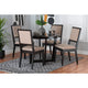Baxton Studio Kala Modern Beige Fabric and Dark Brown Finished Wood 5-Piece Dining Set WHI-Kala-Sand-Dark-Brown-5PC-Dining-Set