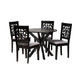 Baxton Studio Karel Modern Grey Fabric and Espresso Brown Finished Wood 5-Piece Dining Set WHI-Karel-Grey-Dark-Brown-5PC-Dining-Set