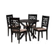 Baxton Studio Karel Modern Beige Fabric and Espresso Brown Finished Wood 5-Piece Dining Set WHI-Karel-Sand-Dark-Brown-5PC-Dining-Set