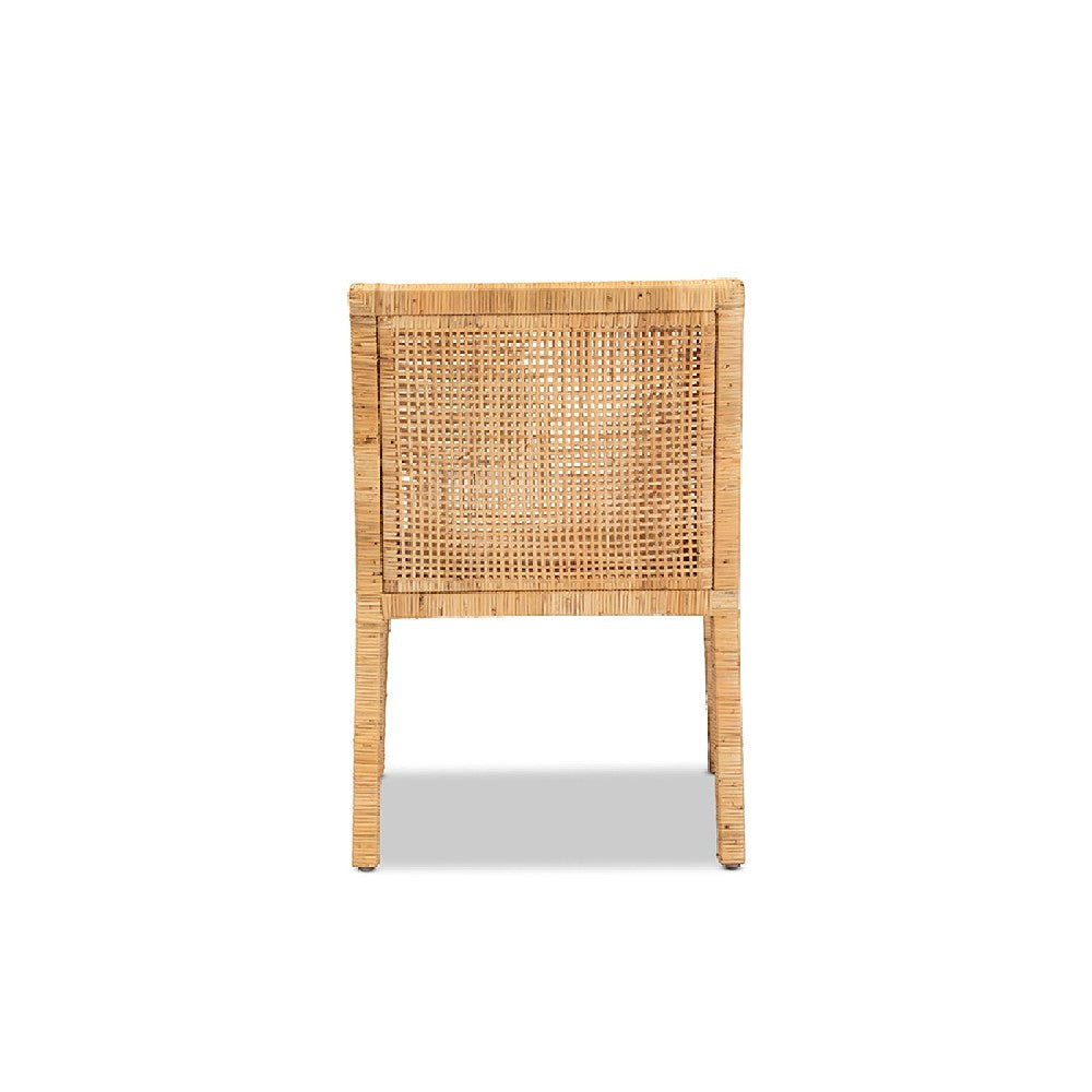 bali & pari Karis Modern and Contemporary Natural Finished Wood and Rattan Dining Chair WHI-Karis-Natural-DC