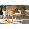 bali & pari Karis Modern and Contemporary Natural Finished Wood and Rattan Dining Chair