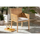 bali & pari Karis Modern and Contemporary Natural Finished Wood and Rattan Dining Chair
