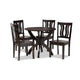 Baxton Studio Karla Modern and Contemporary Transitional Dark Brown Finished Wood 5-Piece Dining Set WHI-Karla-Dark-Brown-5PC-Dining-Set