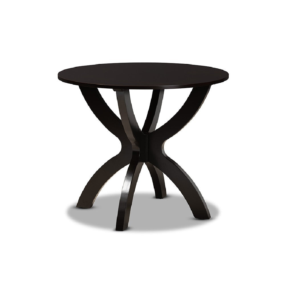 Baxton Studio Karla Modern and Contemporary Transitional Dark Brown Finished Wood 5-Piece Dining Set WHI-Karla-Dark-Brown-5PC-Dining-Set