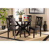 Baxton Studio Karla Modern and Contemporary Transitional Dark Brown Finished Wood 5-Piece Dining Set