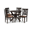 Baxton Studio Karla Modern and Contemporary Transitional Two-Tone Dark Brown and Walnut Brown Finished Wood 5-Piece Dining Set