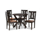 Baxton Studio Karla Modern and Contemporary Transitional Two-Tone Dark Brown and Walnut Brown Finished Wood 5-Piece Dining Set