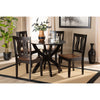 Baxton Studio Karla Modern and Contemporary Transitional Two-Tone Dark Brown and Walnut Brown Finished Wood 5-Piece Dining Set