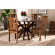 Baxton Studio Karla Modern and Contemporary Transitional Walnut Brown Finished Wood 5-Piece Dining Set