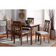 Baxton Studio Kasia Modern and Contemporary Grey Fabric Upholstered and Walnut Brown Finished Wood 5-Piece Dining Set