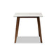 Baxton Studio Kaylee Mid-Century Modern Transitional Walnut Brown Finished Wood Dining Table with Faux Marble Tabletop