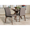 Baxton Studio Kimberly Mid-Century Modern Beige and Brown Fabric Dining Chair (Set of 2) WHI-Kimberly-Brown-Dark-Brown-DC
