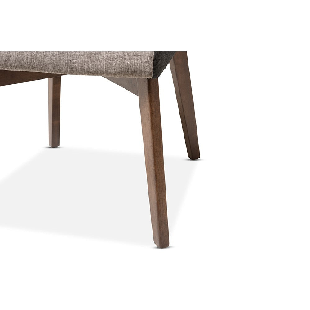 Baxton Studio Kimberly Mid-Century Modern Walnut Wood Round 5-Piece Dining Set WHI-Kimberly-Brown-Walnut-5PC-Dining-Set
