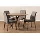 Baxton Studio Kimberly Mid-Century Modern Walnut Wood Round 5-Piece Dining Set WHI-Kimberly-Brown-Walnut-5PC-Dining-Set