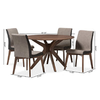 Table: "Walnut" Brown; Chairs: "Gravel" Multi Color, "Walnut" Brown