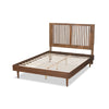 Baxton Studio Kioshi Mid-Century Modern Transitional Ash Walnut Finished Wood Queen Size Platform Bed