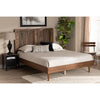 Baxton Studio Kioshi Mid-Century Modern Transitional Ash Walnut Finished Wood Queen Size Platform Bed