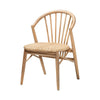bali & pari Kobe Mid-Century Modern Natural Brown Finished Wood and Rattan Dining Chair WHI-Kobe-Natural-DC