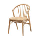 bali & pari Kobe Mid-Century Modern Natural Brown Finished Wood and Rattan Dining Chair WHI-Kobe-Natural-DC