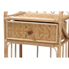 bali & pari Kobie Modern Bohemian Natural Brown Rattan 1-Drawer Nightstand WHI-Kobie-Rattan-NS