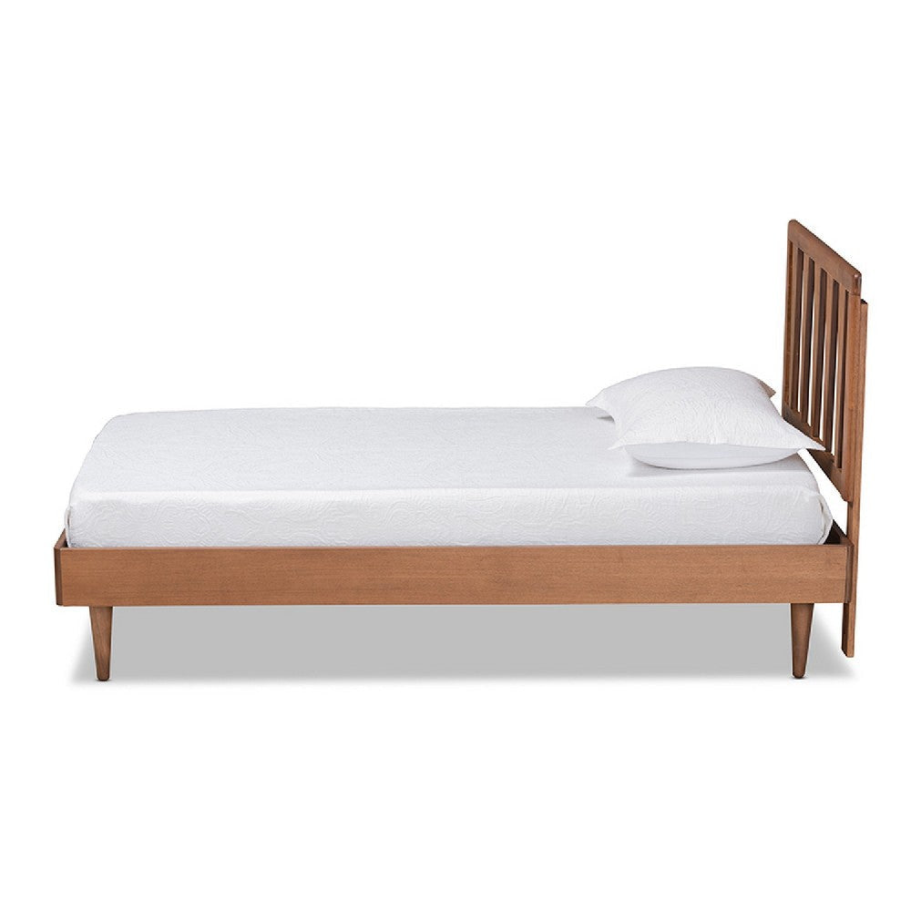 Baxton Studio Kuro Modern and Contemporary Walnut Brown Finished Wood Twin Size Platform Bed WHI-Kuro-Ash Walnut-Twin