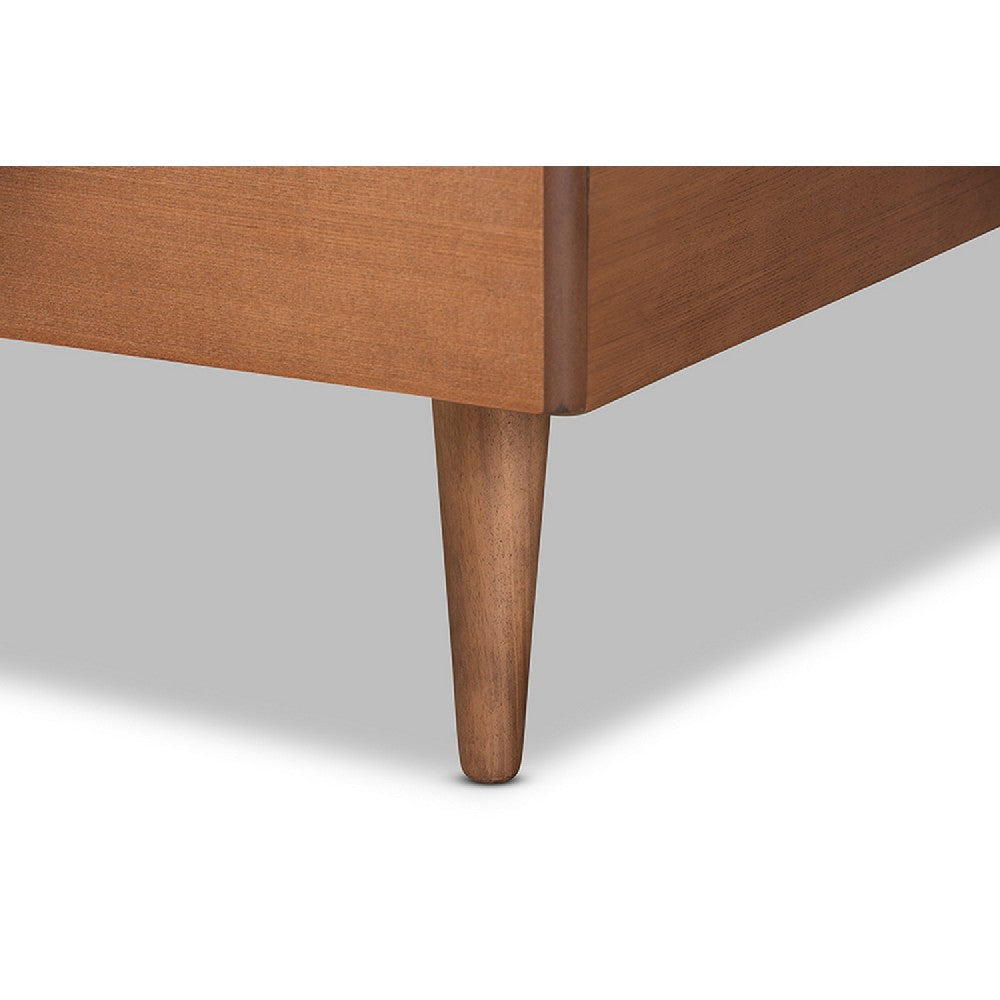 Baxton Studio Kuro Modern and Contemporary Walnut Brown Finished Wood Twin Size Platform Bed WHI-Kuro-Ash Walnut-Twin