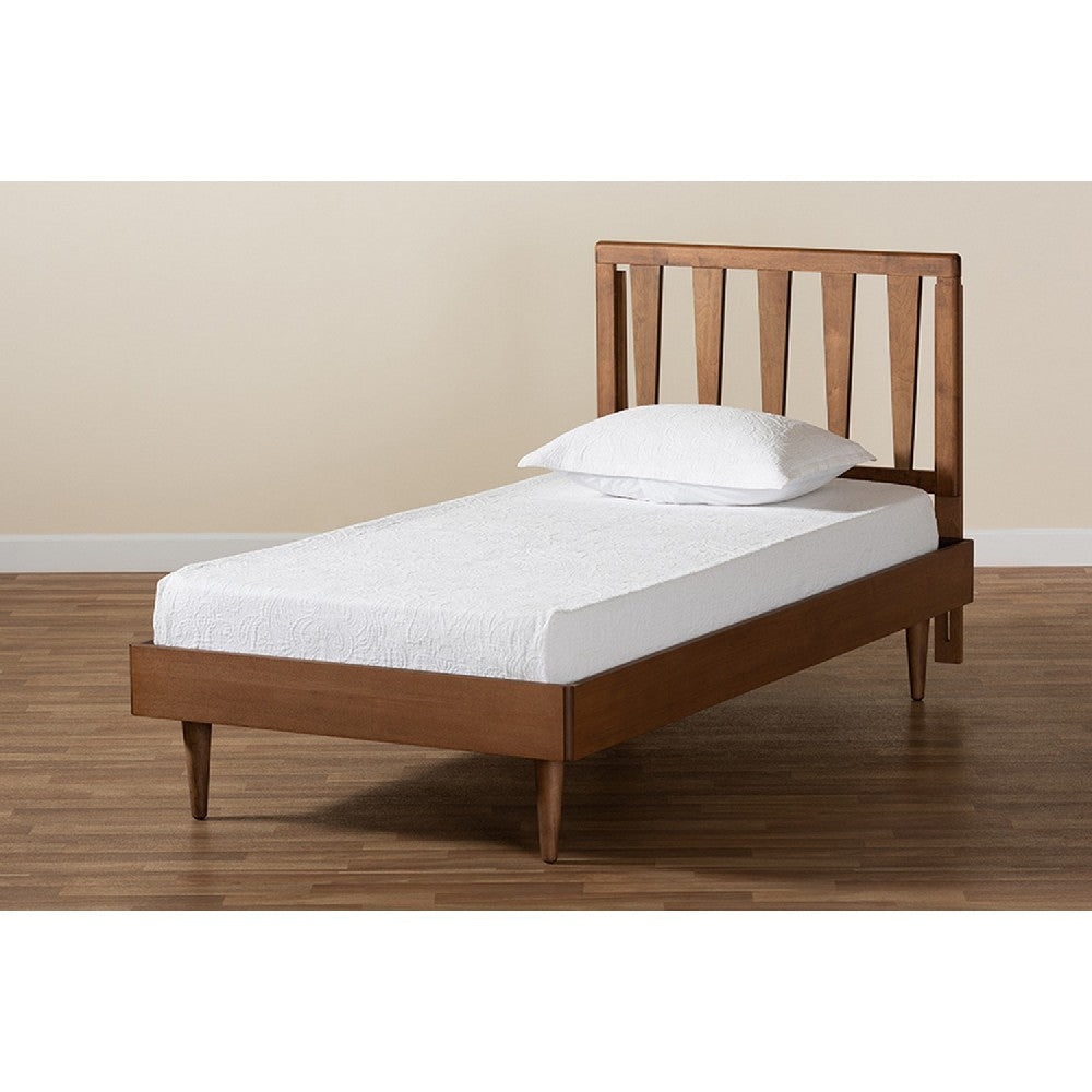 Baxton Studio Kuro Modern and Contemporary Walnut Brown Finished Wood Twin Size Platform Bed WHI-Kuro-Ash Walnut-Twin