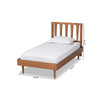 Baxton Studio Kuro Modern and Contemporary Walnut Brown Finished Wood Twin Size Platform Bed