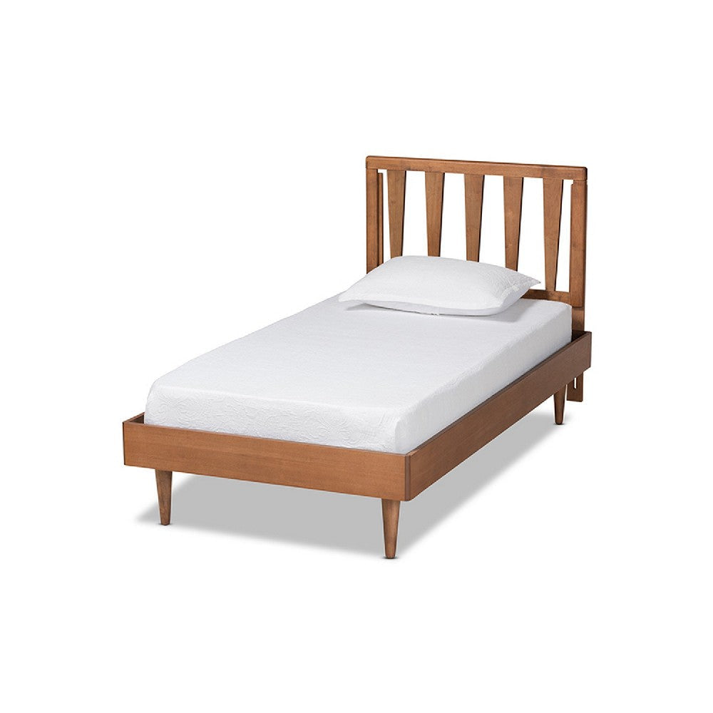 Baxton Studio Kuro Modern and Contemporary Walnut Brown Finished Wood Twin Size Platform Bed WHI-Kuro-Ash Walnut-Twin