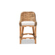 bali & pari Kyle Modern Bohemian Natural Brown Woven Rattan Counter Stool with Cushion WHI-Kyle-Rattan-CS