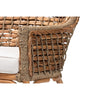 bali & pari Kyle Modern Bohemian Natural Brown Woven Rattan Dining Arm Chair with Cushion WHI-Kyle-Rattan-DC-Arm