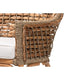 bali & pari Kyle Modern Bohemian Natural Brown Woven Rattan Dining Arm Chair with Cushion WHI-Kyle-Rattan-DC-Arm