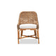 bali & pari Kyle Modern Bohemian Natural Brown Woven Rattan Dining Side Chair With Cushion WHI-Kyle-Rattan-DC-No-Arm