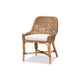 bali & pari Kyle Modern Bohemian Natural Brown Woven Rattan Dining Side Chair With Cushion WHI-Kyle-Rattan-DC-No-Arm