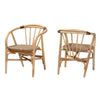 bali & pari Kyoto Modern Bohemian Natural Brown Rattan Dining Chair WHI-Kyoto-Natural-DC