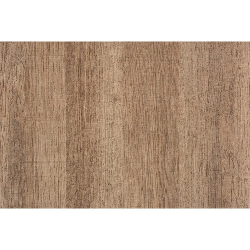 Baxton Studio Darien Modern and Contemporary Natural Brown Finished Wood and Black Metal 2-Door Storage Cabinet